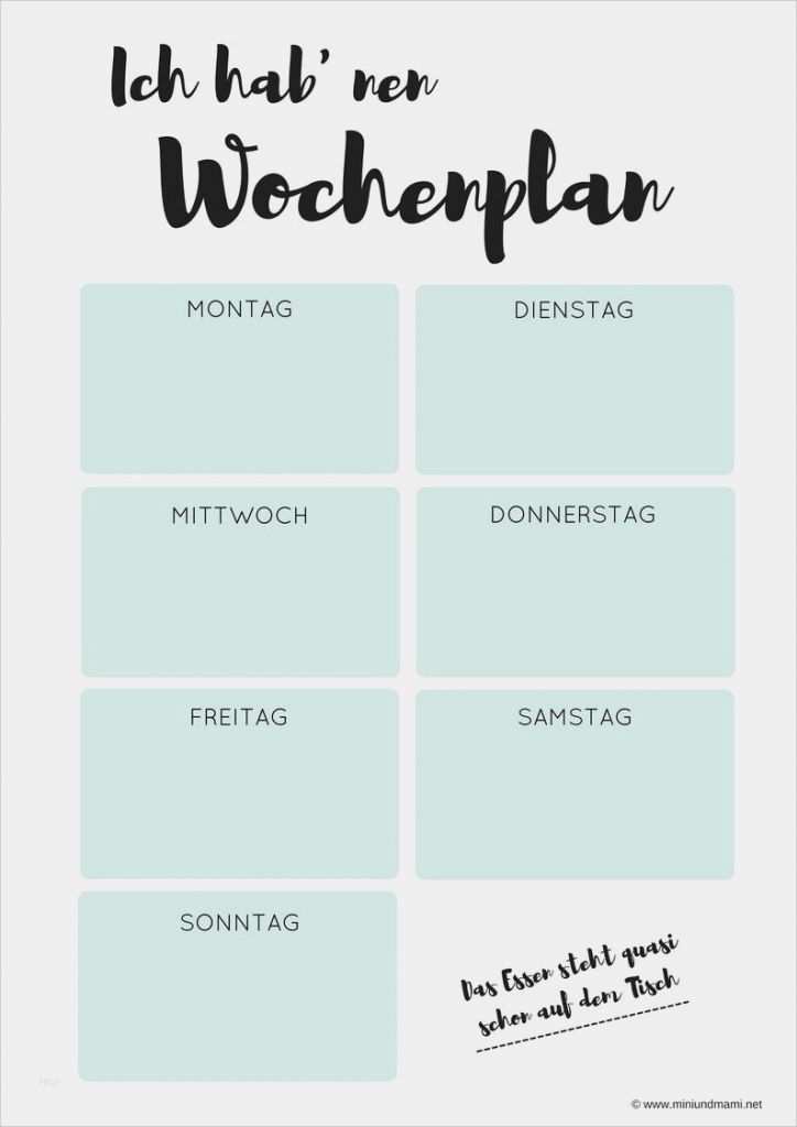 Speiseplan Erstellen Vorlage Schön Freebie Wochenplan Speiseplan Kostenlose Druckvorlage