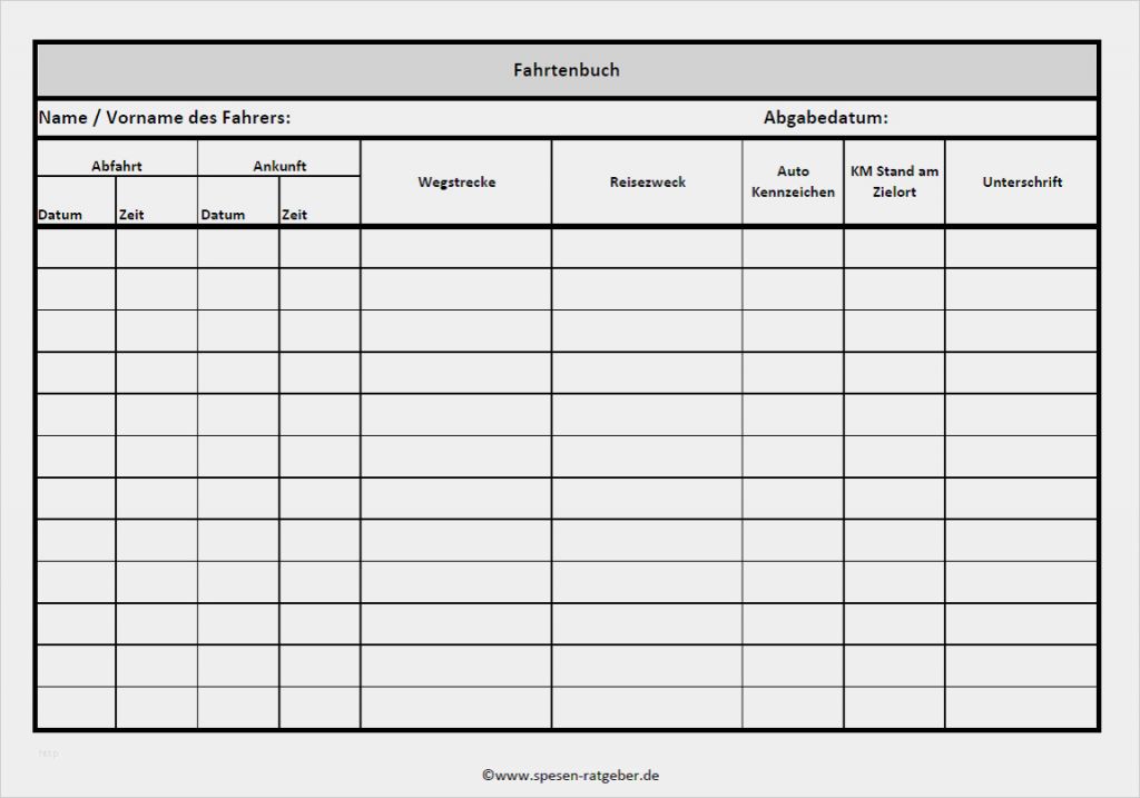 Spesenabrechnung Lkw Fahrer Vorlage Großartig Fahrtenbuch Kostenlos Ausdrucken – Bürozubehör
