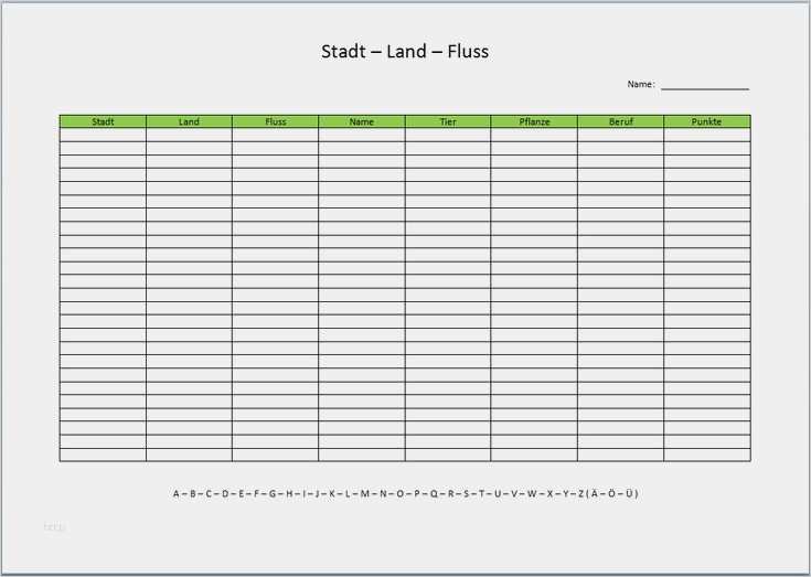 Stadt Land Fluss Spiel Vorlage Elegant Vorlage Stadt Land Fluss Stadt Kategorien Printable