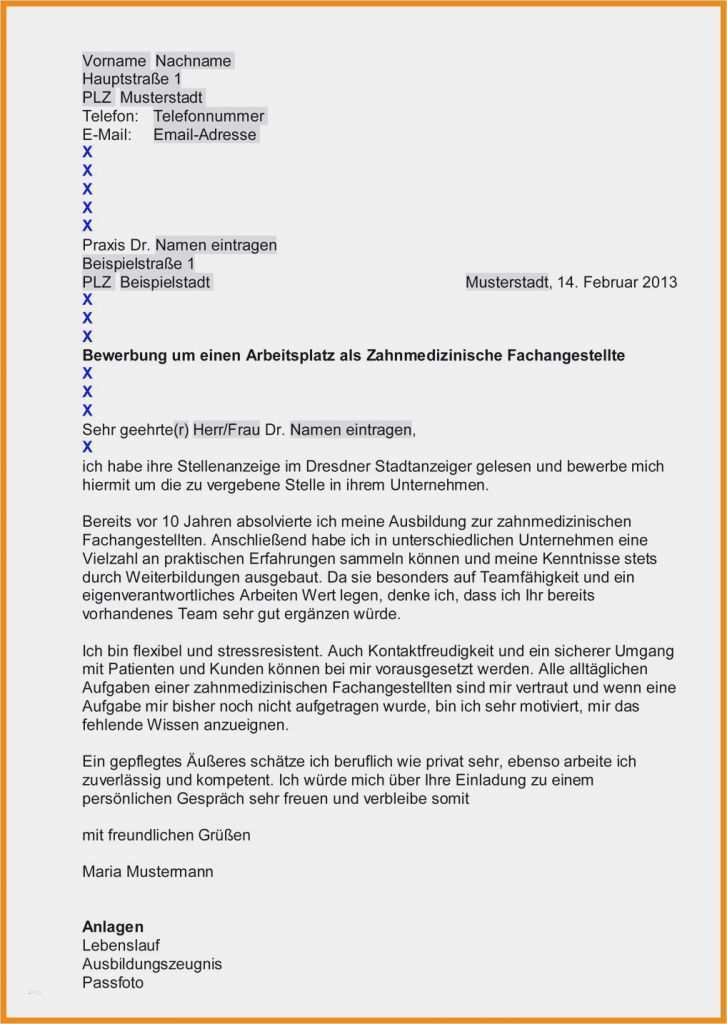 Stellenanzeige Gastronomie Vorlage Wunderbar 19 Bewerbung Schreiben Als Zahnmedizinische