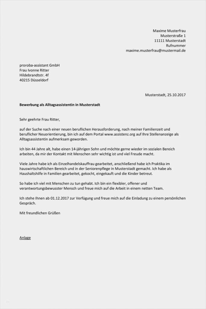 Stellenanzeige Putzfrau Vorlage Luxus 15 Bewerbung Neuorientierung Muster