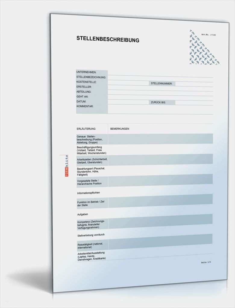 Stellenbeschreibung Teamleiter Vorlage Hübsch Stellenbeschreibung Blanko formular Vorlage Zum Download