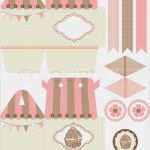 Stempel Vorlage Illustrator Elegant Cupcake Boksen Skabelon Stock Vektor