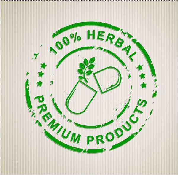 Stempel Vorlage Illustrator Fabelhaft Pflanzliches Produkt Briefmarken Grüner Kreis Kapsel