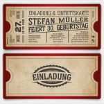 Sterbebilder Vorlagen Kostenlos Cool Altes Kinoticket Als Geburtstagseinladungen In Rot Vintage