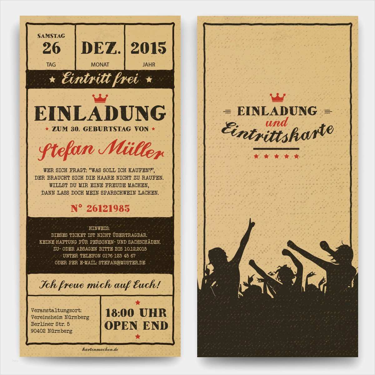 Sterbebilder Vorlagen Kostenlos Erstaunlich Vintage Ticket Geburtstagseinladungen Mit Eigenem Text