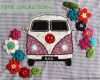 Sticken Nach Vorlage Gut Applikation Vw Bus Hippie Blumen Flower Power Nähen