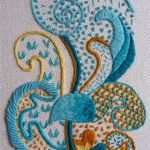 Sticken Plattstich Vorlagen Cool Détail Motif Crewell Sticken Stitching