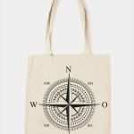 Stofftaschen Bemalen Vorlagen Gut Jutebeutel Baumwolltasche Lange Henkel Bedruckt Kompass