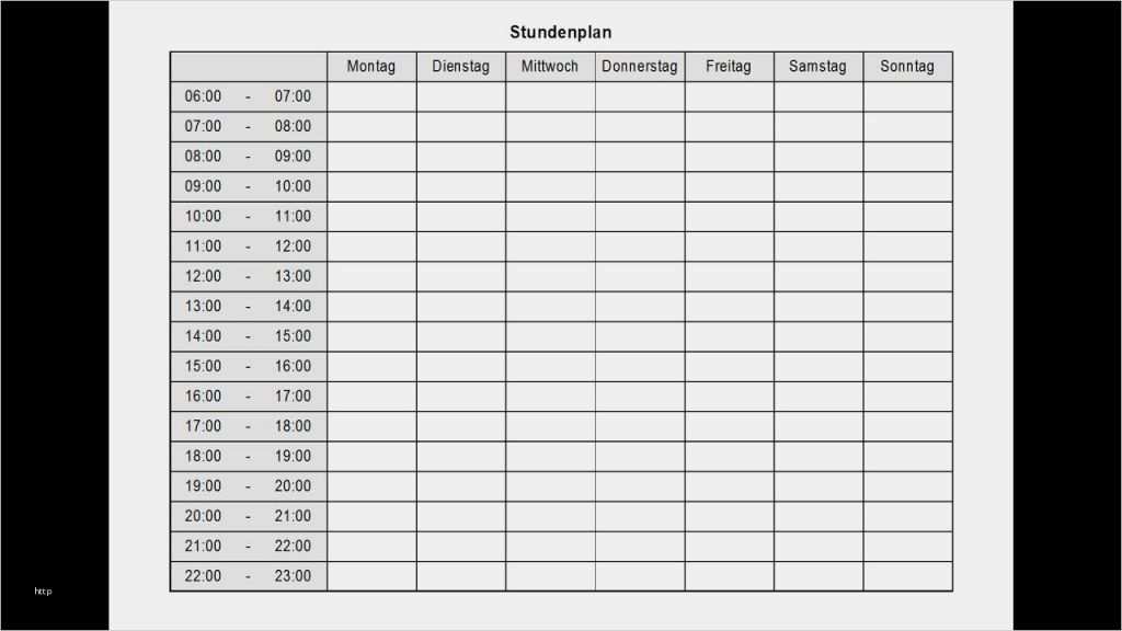Stundenplan Uni Vorlage
