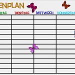 Stundenplan Vorlage Zum Ausdrucken Wunderbar Schmetterling Stundenplan Zum Ausdrucken