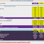 Stundensatz Kalkulation Excel Vorlage Best Of Modell Zur Kalkulation Des Deckungsbeitrages Excel