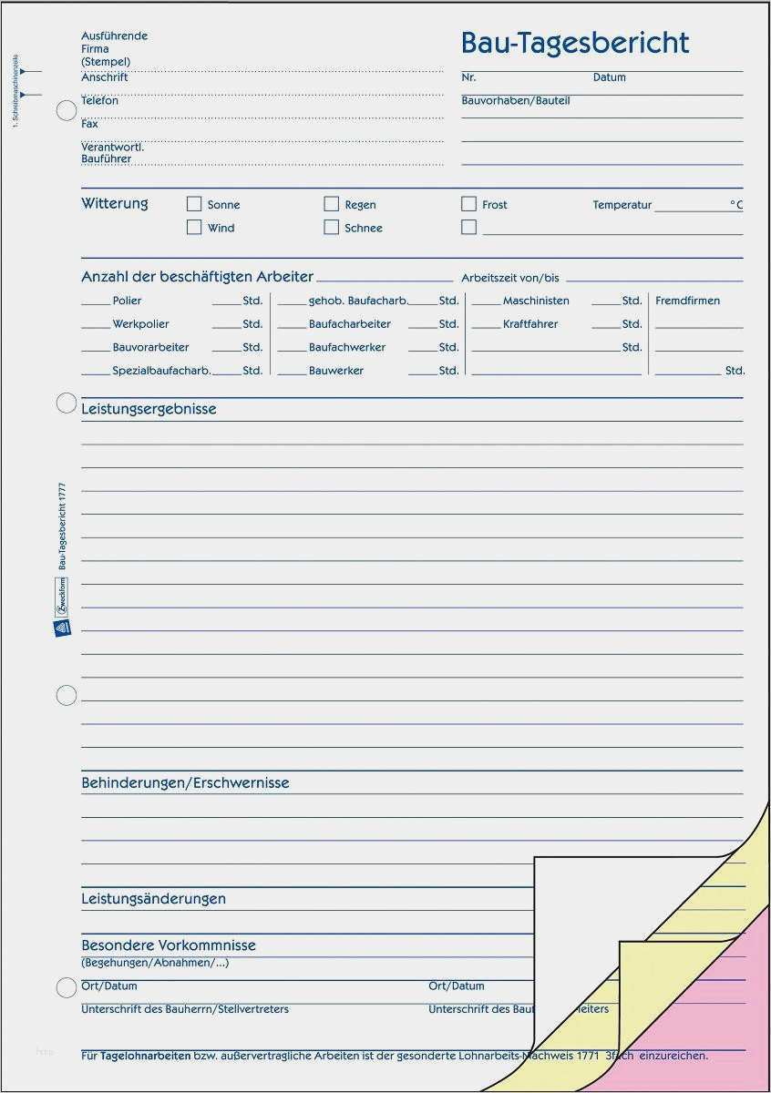 Subunternehmervertrag Bau Vorlage Hübsch Bau Tagesbericht Vorlage Word – Vorlagen 1001