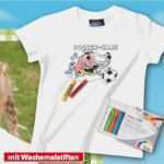 T Shirt Bemalen Mit Kindern Vorlagen Erstaunlich 2er Pack Kinder Shirts Mit 7 Wachsmalstiften Zum Bemalen