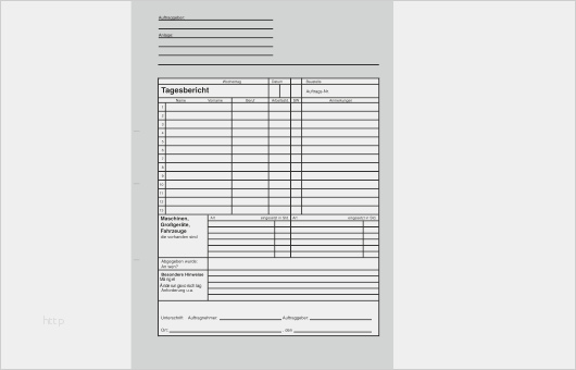 Tagesbericht Vorlage Kostenlos Luxus formularblock Tagesbericht Tagesbericht formulare