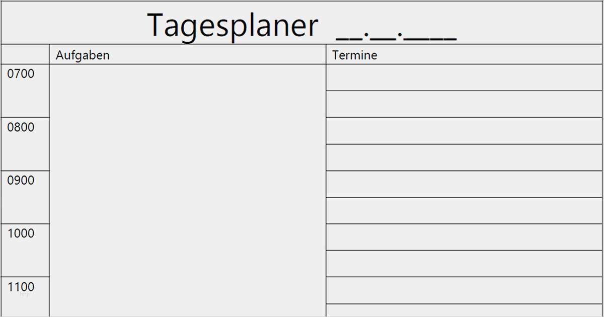 Tagesplaner Vorlage Kostenlos Wunderbar Tagesplaner Als Word Und Pdf Vorlage Zum Ausdrucken