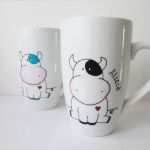 Tassen Bemalen Vorlagen Wunderbar Hand Bemalte Porzellan Kaffee Tee Tasse Mit Kuh Und Herz