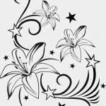 Tattoo Vorlagen Zum Ausdrucken Wunderbar Lilienranke Mit Sternen Wandtattoo Wandsticker Und