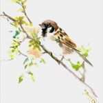 Tattoo Zeitschrift Vorlagen Angenehm Chinese Brush Painting Sparrows and Fall Watercolor