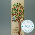 Taufkerze Lebensbaum Vorlage Schönste Handverzierte Taufkerze Modell "lebensbaum Mit Vögelchen