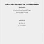 Technikerarbeit Vorlage Süß 14 Deckblatt Technikerarbeit