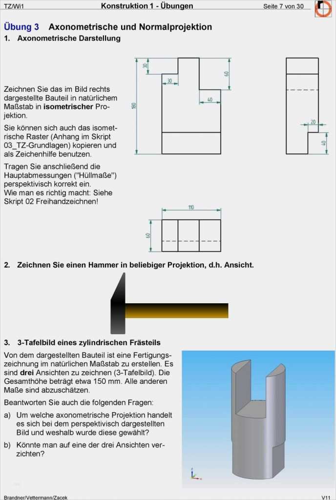 Technische Zeichnung Vorlage Pdf Erstaunlich Konstruktion 1 Übungsaufgaben Pdf