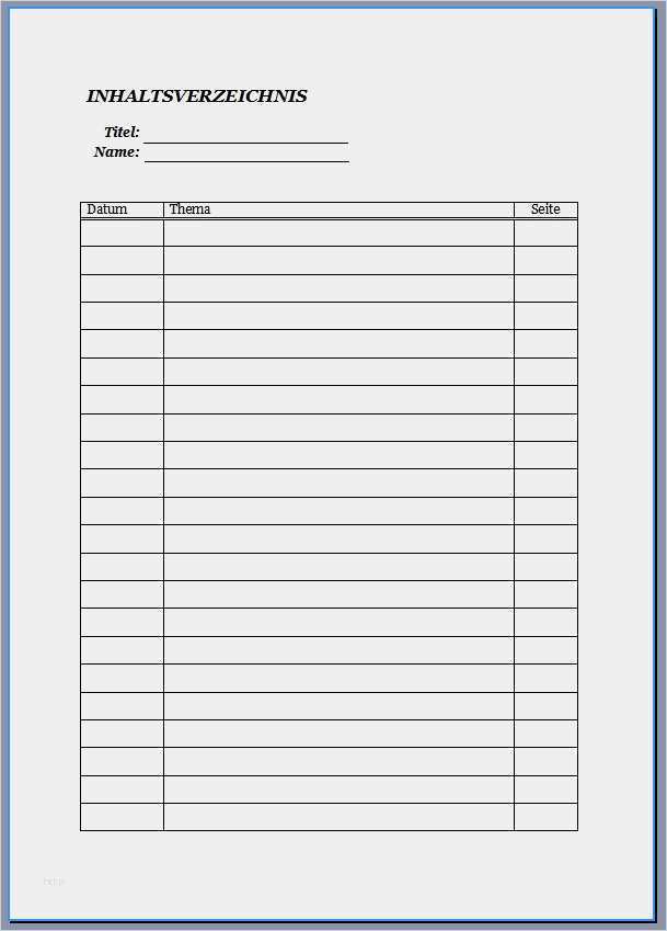 Teilnehmerliste Excel Vorlage Großartig Vorlage Inhaltsverzeichnis Word