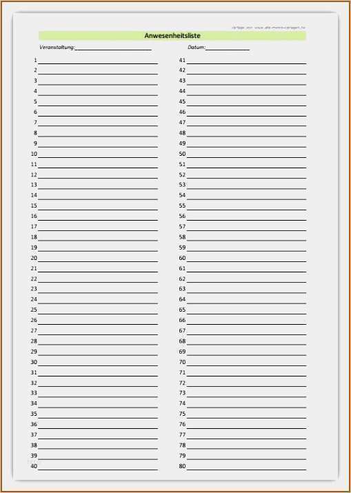 Teilnehmerliste Vorlage Gratis Hübsch 20 Teilnehmerliste Vorlage Excel Download Vorlagen123