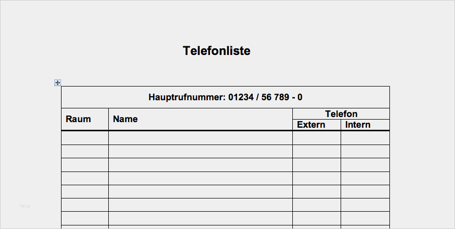 Telefonliste Vorlage Word Beste Muster Telefonliste Mit Externe Und Interne Nr