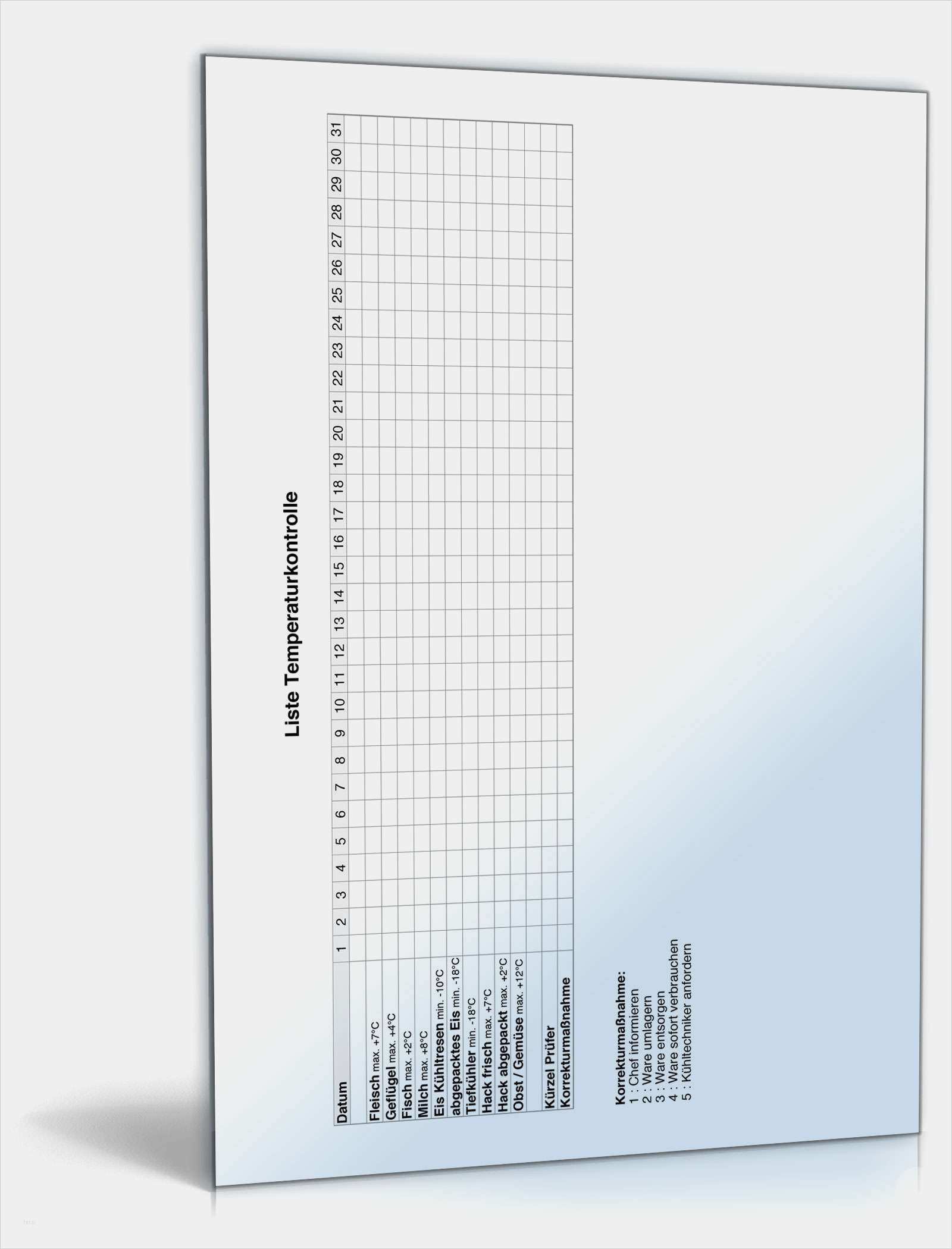 Temperaturliste Gastronomie Vorlage Best Of Temperaturkontrolle Gastronomie Vorlage – Various Vorlagen