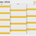 Terminkalender Excel Vorlage Inspiration Excel Kalender 2016 Kostenlos