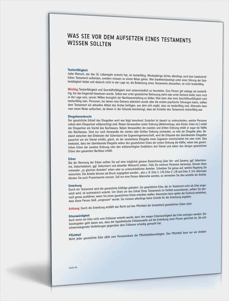 Testament Für Lebensgefährten Vorlage Schön Berliner Testament Vorlage Für Handschriftliches Testament