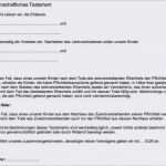 Testament Muster Vorlage Einzigartig Testament Vorlage 2017 Genial Berliner Testament Muster