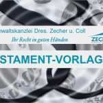 Testament Vorlagen Gratis Angenehm Testament Vorlage