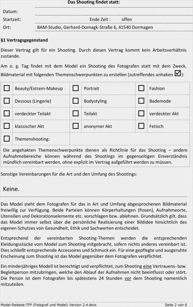 Tfp Vertrag Dsgvo Vorlage Großartig Rechteübertragung Model Release Vertrag Tfp Pdf
