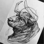 Tierzeichnungen Vorlagen Inspiration Bull Tatto Animals