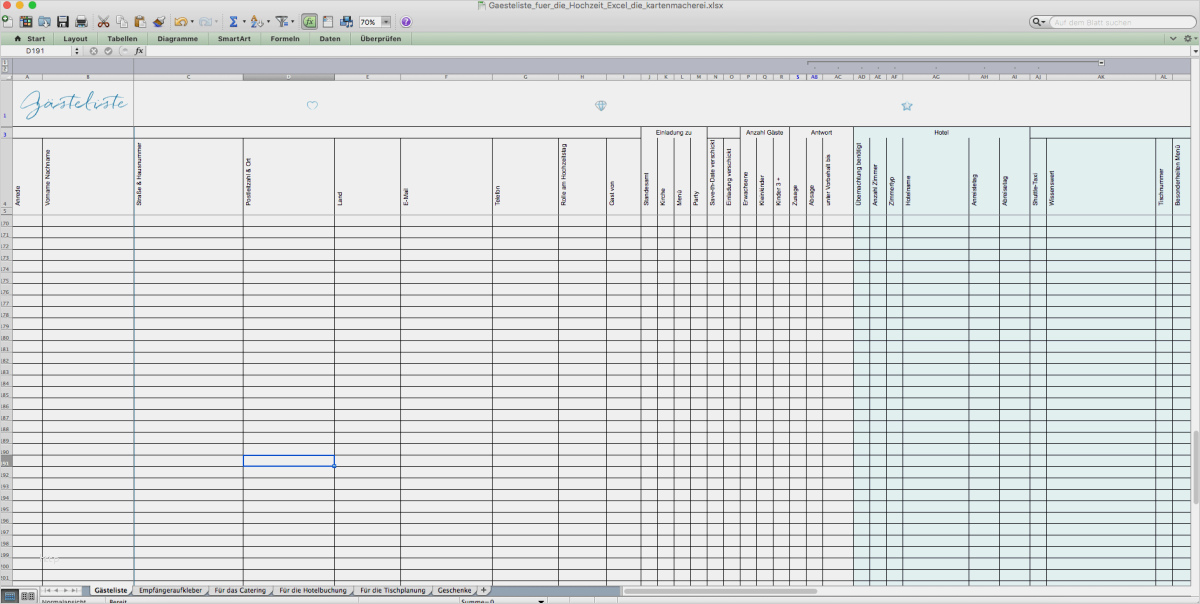 Tisch Namensschilder Vorlage Word Hübsch Gästeliste Vorlage Für Ihre Hochzeit Gratis En
