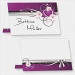 Tischkarten Hochzeit Vorlage Neu Neu 25 Tischkarten Geburtstag Lila Herz Auch Für Hochzeit