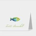Tischkarten Konfirmation Vorlagen Erstaunlich Tischkarte Kommunion &quot;mosaikfisch&quot;