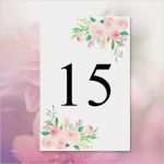 Tischnummern Hochzeit Vorlagen Gut Druckbare Hochzeit Tischnummern Aquarell Blumen 3