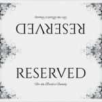Tischschilder Vorlage Genial Reserved Table Sign Template Word