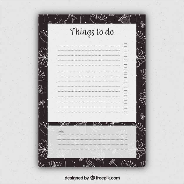 To Do Liste Vorlage Bunt Genial Floral to Do List Template Vector