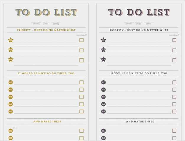 To Do Liste Vorlage Bunt Wunderbar Bedrukbaar to Do List Vector Pack Vector