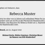 Todesanzeige Erstellen Vorlage Cool Rebecca Muster todesanzeige Vn todesanzeigen