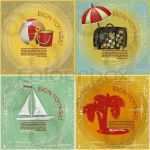 Tour Label Vorlage Angenehm Satz Von Vintage Reise Postkarte Vektorgrafik