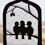 Transparente Fensterbilder Vorlagen Angenehm Fensterbild Winter Drei Spatzen In Einem Haselnussstrauch