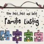 Türschilder Selber Machen Vorlagen Luxus Shabby Namensschild Türschild Puzzle Familie Dots