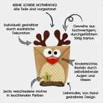 Tüten Basteln Vorlage Wunderbar Diy Adventskalender Set Rentiere Zum Befüllen Mit