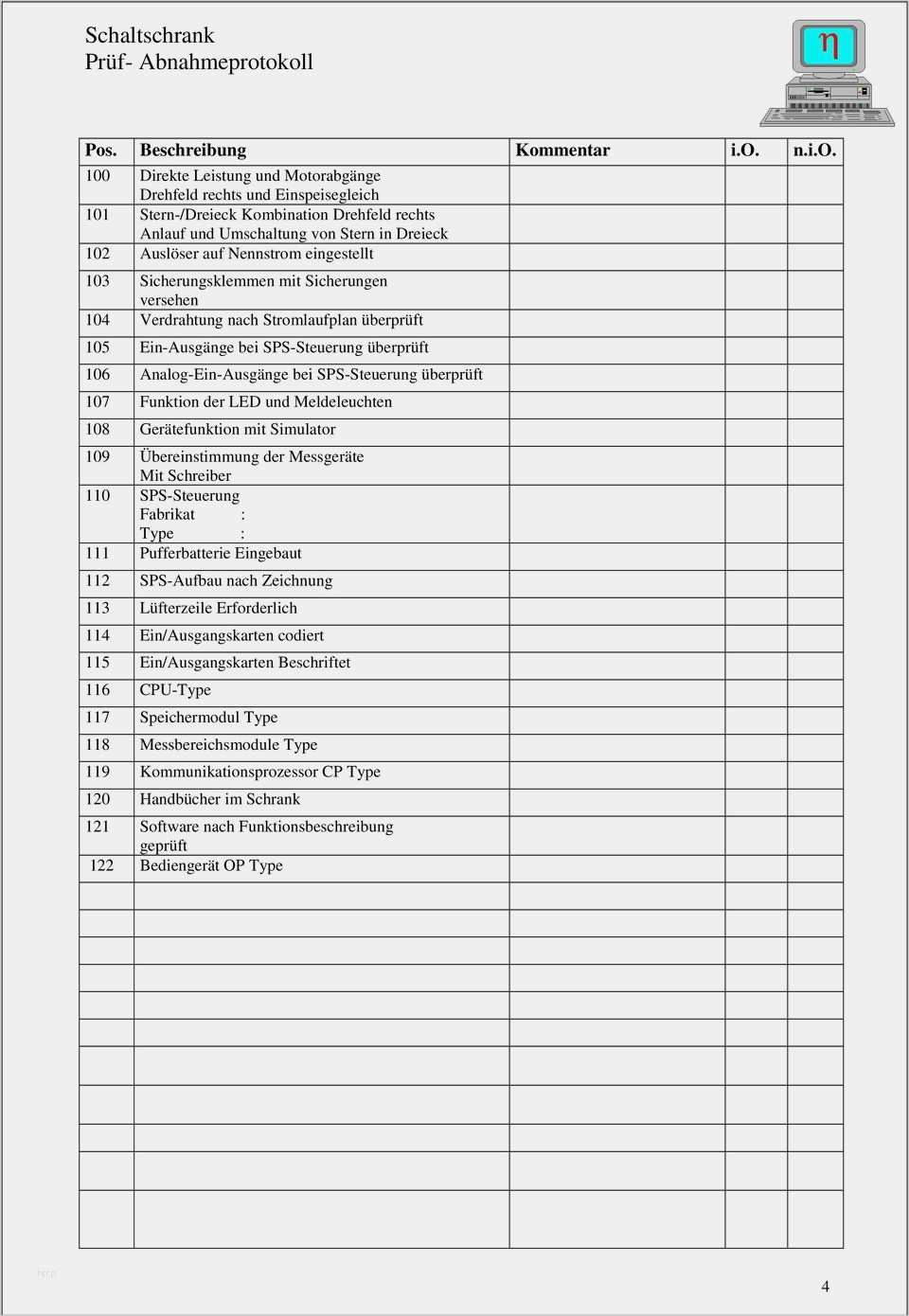 Typenschild Schaltschrank Vorlage Gut Schaltschrank Prüf Abnahmeprotokoll Pdf