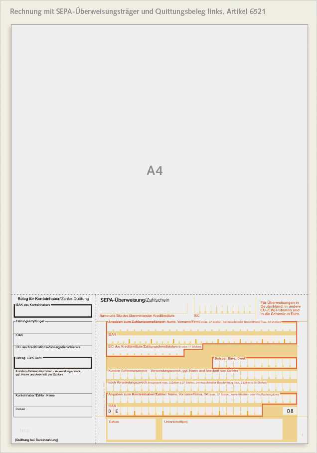 überweisungsträger Spende Vorlage Bewundernswert Cleverpaper Produkteigenschaften A4 Mit Sepa